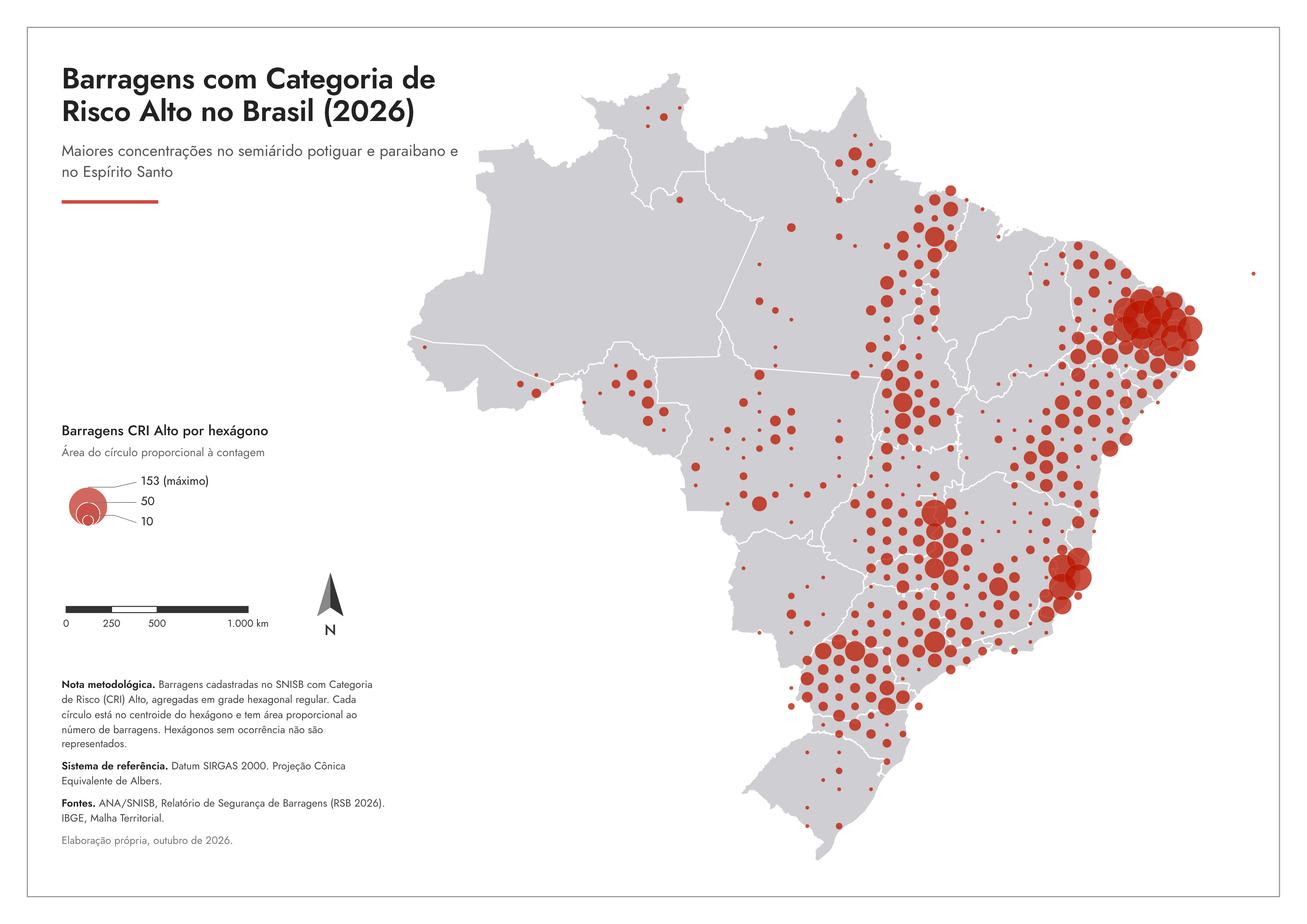 Mapa de barragens no CRI Alto Brasil, 2026